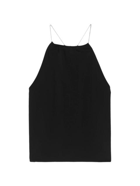 chain-straps gathered tank top
