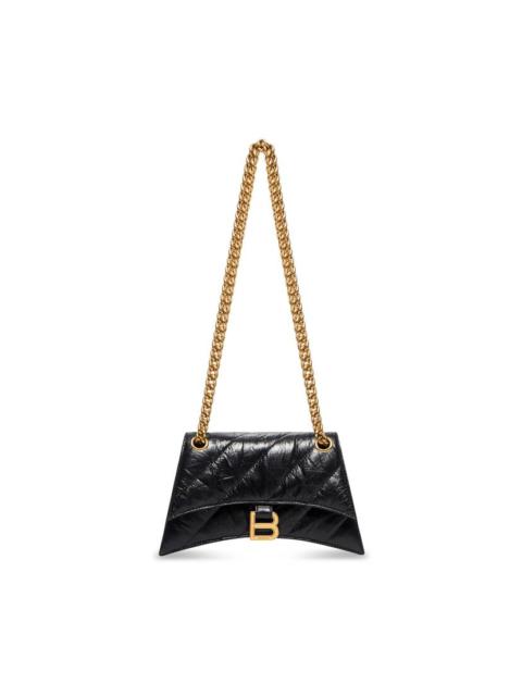 BALENCIAGA Women's Crush Xs Chain Bag Quilted  in Black
