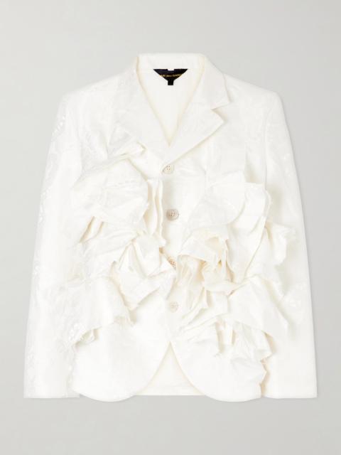 Comme Des Garçons Frayed Ruffled Brocade Jacket