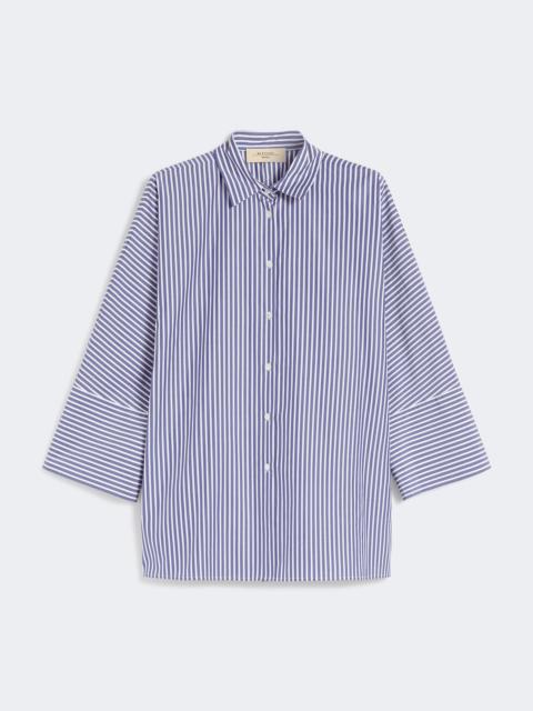 Cotton poplin oversize shirt - NAVY
