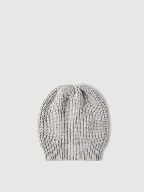 Brunello Cucinelli Cashmere 및 실크 다이아몬드 원사 니트 beanie