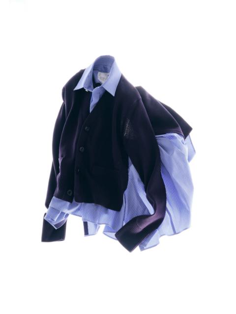 sacai Cotton Poplin x Knit Cardigan