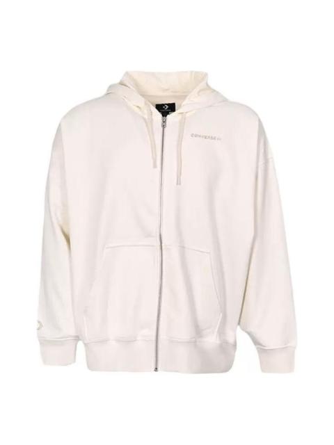 Converse (WMNS) Converse Oversized Full-Zip Hoodie 'Off White' 10024532-A01