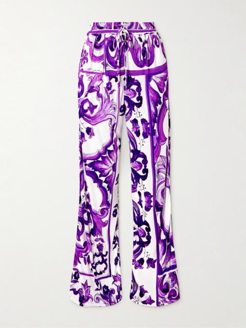 Dolce & Gabbana Printed Jersey Wide-leg Pants