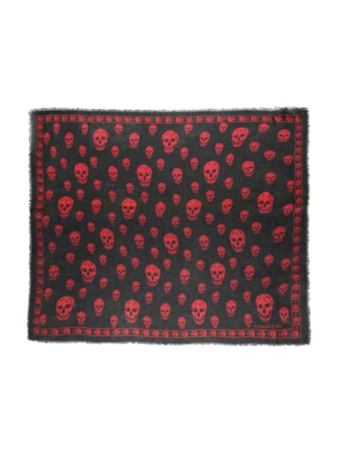Alexander McQueen Alexander McQueen Skull Print Silk Scarf Black Red