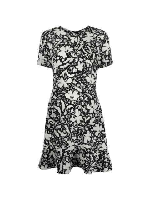 floral-print silk dress