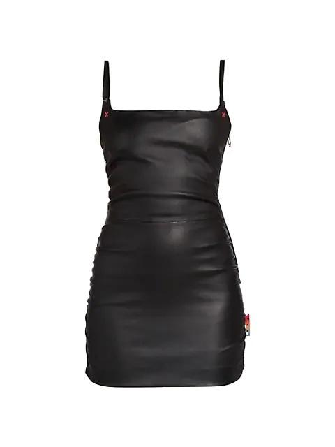 Off-White Stretch Leather Minidress