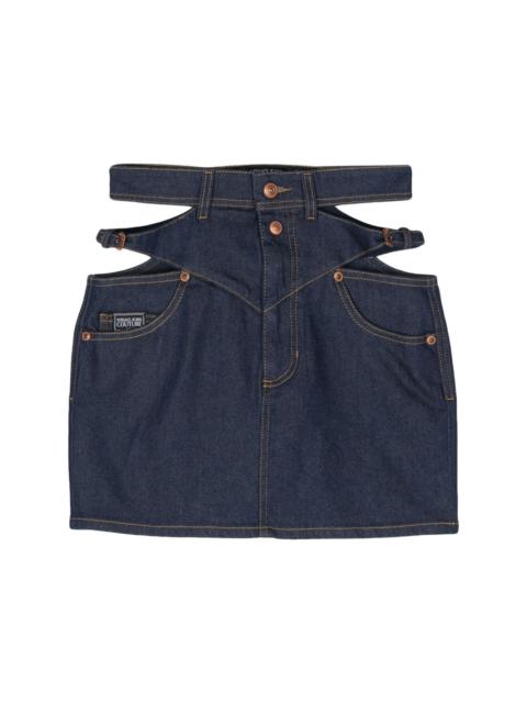 VERSACE JEANS COUTURE cut-out mini denim skirt
