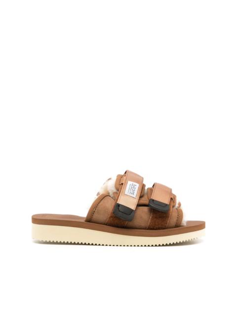 Suicoke Moto shearling-trim slides