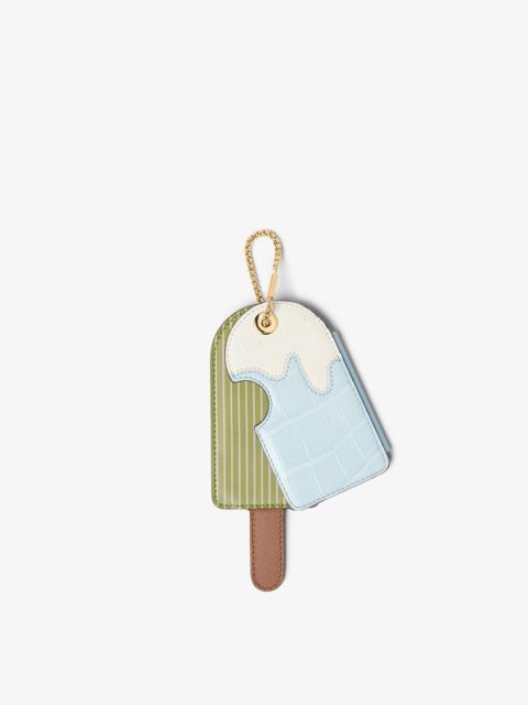 FENDI Fendi Icy Card Holder Light blue inlaid alligator card holder