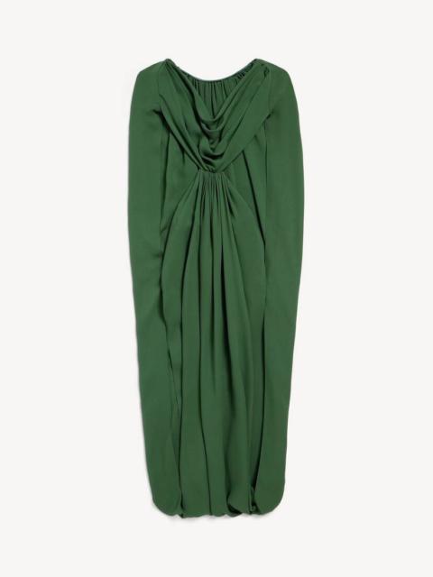 BALENCIAGA Women's Draped Cape Dress in Bottle Green