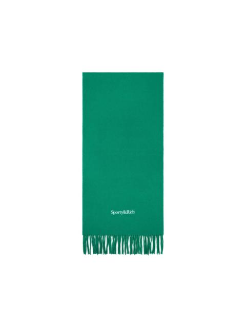 Sporty & Rich fringe logo-detail scarf