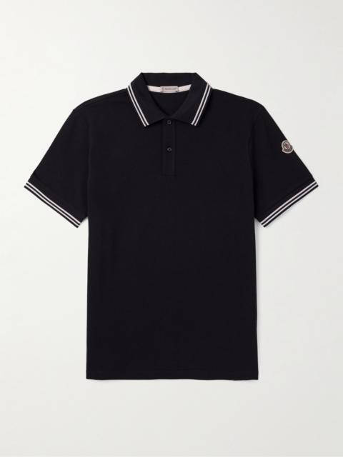 Moncler Slim-Fit Logo-Appliquéd Cotton-Piqué Polo Shirt
