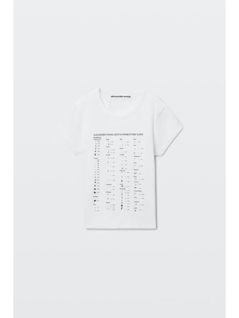 Alexander Wang crystal hotfix graphic fitted tee