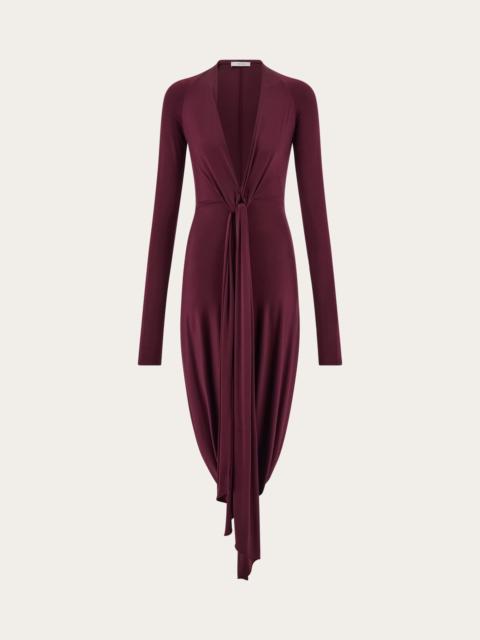 FERRAGAMO Deep V-neck dress with knot detail