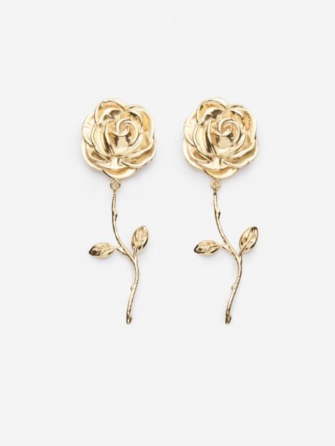 MAGDA BUTRYM Rose stem earrings in gold