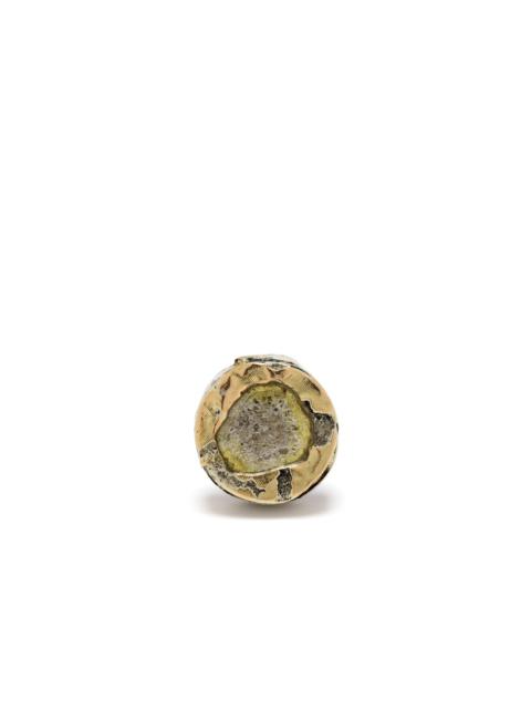 Parts of Four diamond-encrusted single stud earring