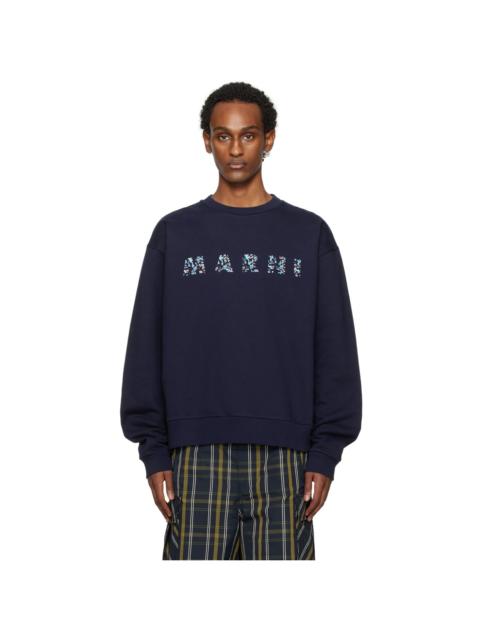 Marni Navy Oversized Sweatshirt