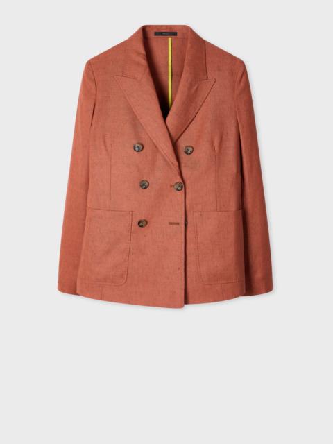 Paul Smith Women's Rust Linen-Wool Blend Double-Breasted Blazer