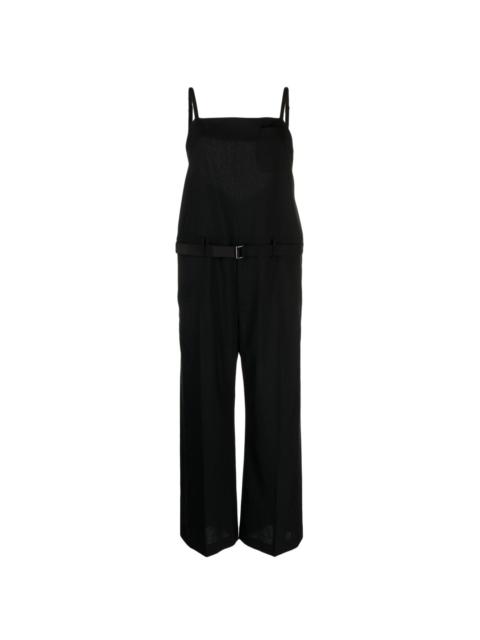 sacai belted wool-blend jumpsuit