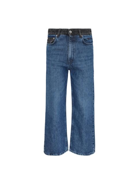 MSGM Contrast Waistband Straight Leg Jeans