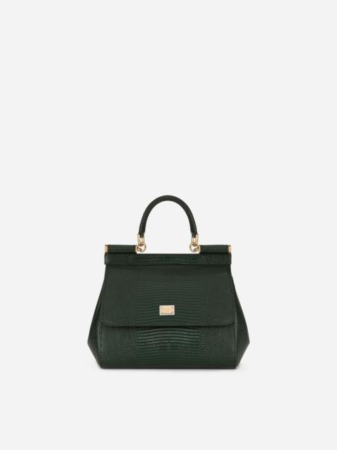 Dolce & Gabbana Small iguana-print calfskin Sicily bag