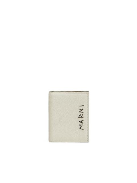 Marni logo-embroidered leather cardholder
