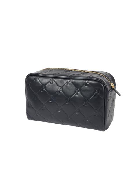 PALACE PAL-M-GRAM LEATHER WASHBAG MIDNIGHT BLUE