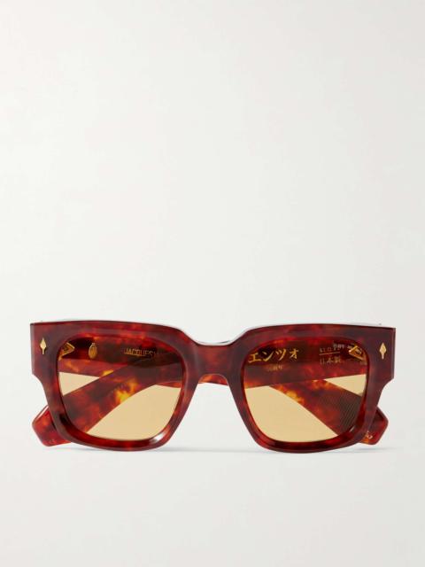 Decade Collection Enzo Square-Frame Tortoiseshell Acetate Sunglasses