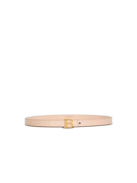 Balmain Thin B-Belt in crocodile-embossed calfskin