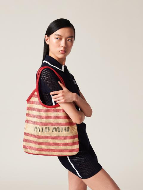 Miu Miu Fabric and linen tote bag