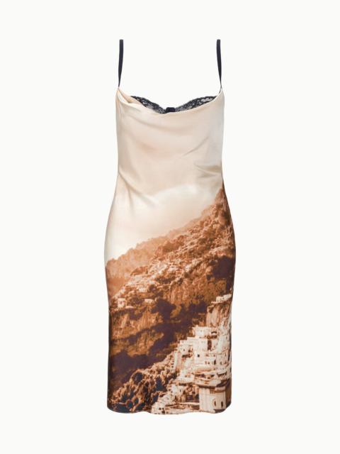 STAUD STAUD EVANGELINE SILK DRESS CLIFFSIDE