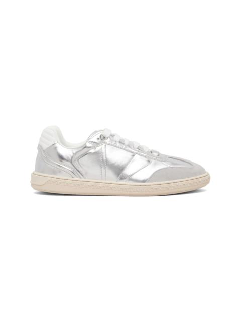 VERSACE Silver Greca Court Metallic Sneakers