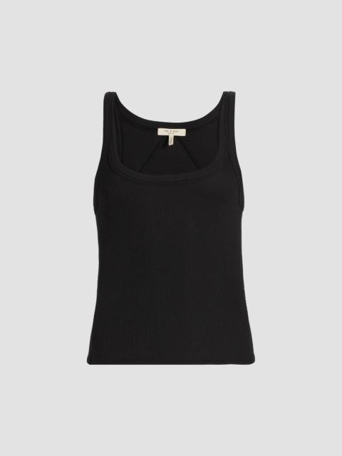 rag & bone Women's The Essential Rib Tank - Black