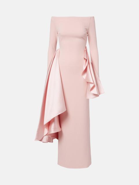 SOLACE LONDON Kiana draped off-shoulder maxi dress