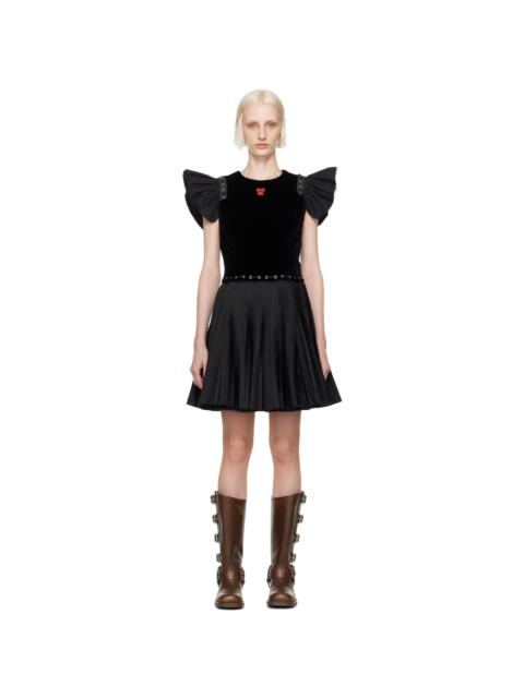 OPEN YY Gray Belted Pleated Minidress | REVERSIBLE