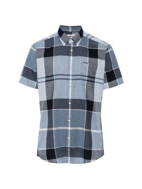 checked cotton-linen blend shirt