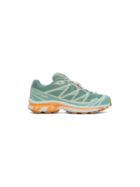 SALOMON Green & Orange XT-6 Sneakers