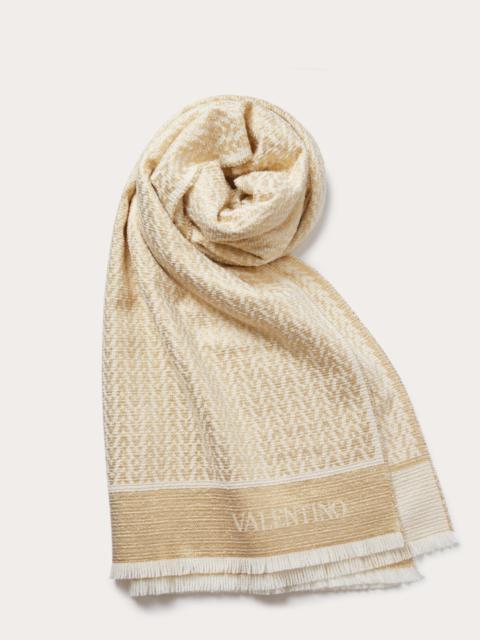 OPTICAL VALENTINO WOOL AND LUREX BLEND STOLE