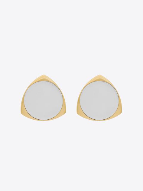 SAINT LAURENT shield earrings in metal