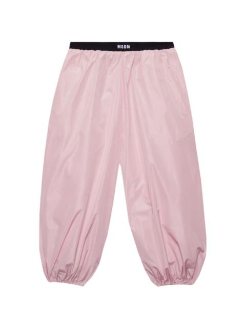 MSGM elastic-waistband balloon cropped trousers