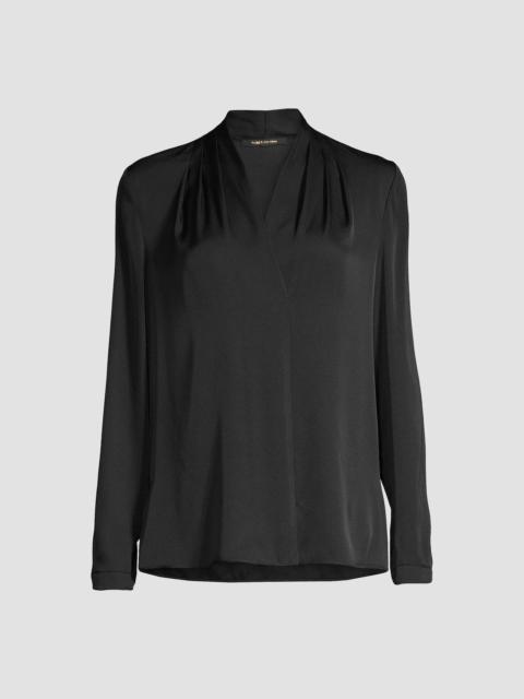 KOBI HALPERIN Women's Nellie Silk-Satin Blouse - Black