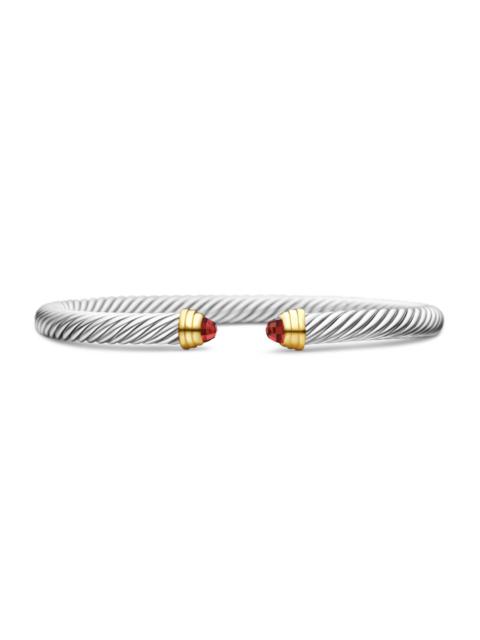 DAVID YURMAN Women's Classic Cable Bracelet in Sterling Silver - Garnet