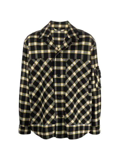 VERSACE button-down checked shirt jacket