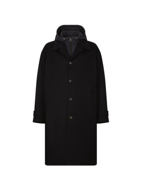 Dolce & Gabbana hooded single-breasted coat