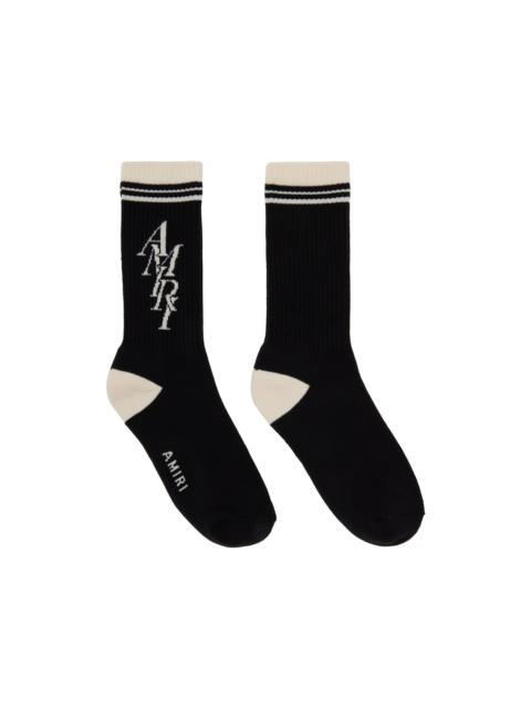 Black Stack Logo Socks