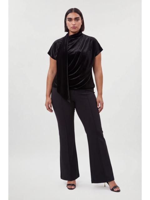 KAREN MILLEN Plus Size Velvet Cowl Neck Tie Detail Jersey Top