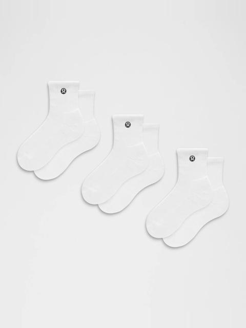 lululemon Unisex Daily Essential Quarter Socks *3 Pack