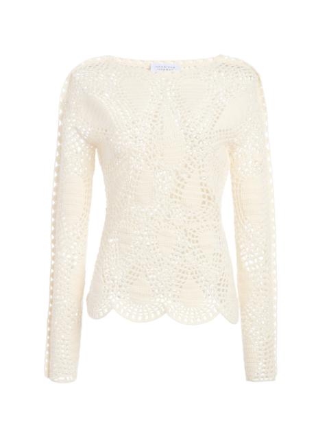 GABRIELA HEARST Capps Crochet Top in Ivory Wool Cashmere