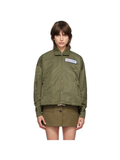 Palm Angels Green Upside Down Bomber Jacket